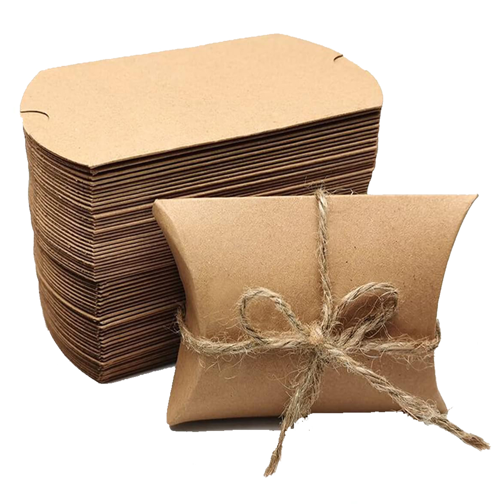 Wedding Supply Business - Boîte d'oreiller en papier Kraft noir