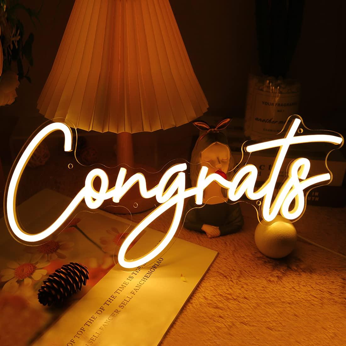 Wedding Led - Panneau néon « Félicitations » avec