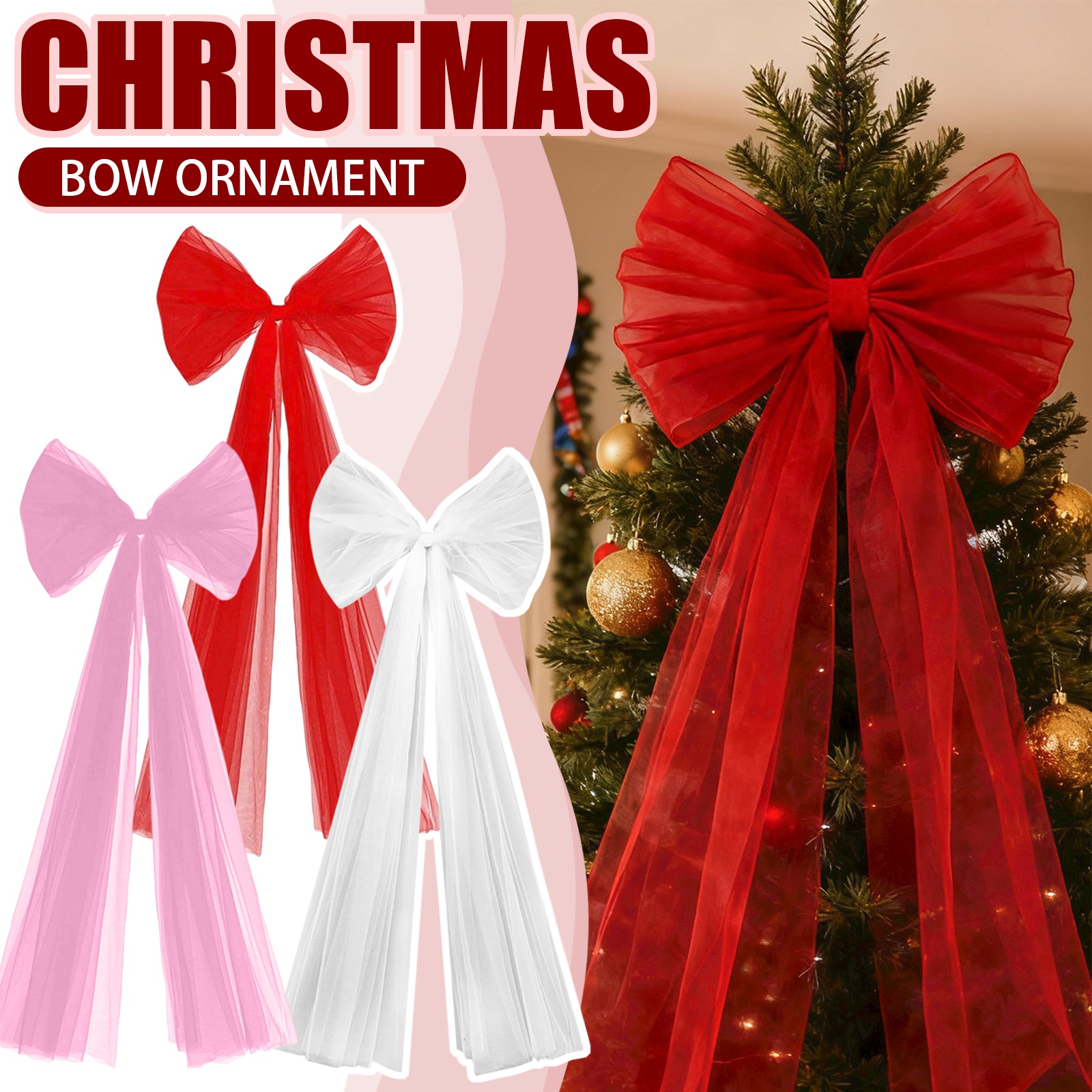 Wedding Supply Shops - Décoration de noël avec nœud en