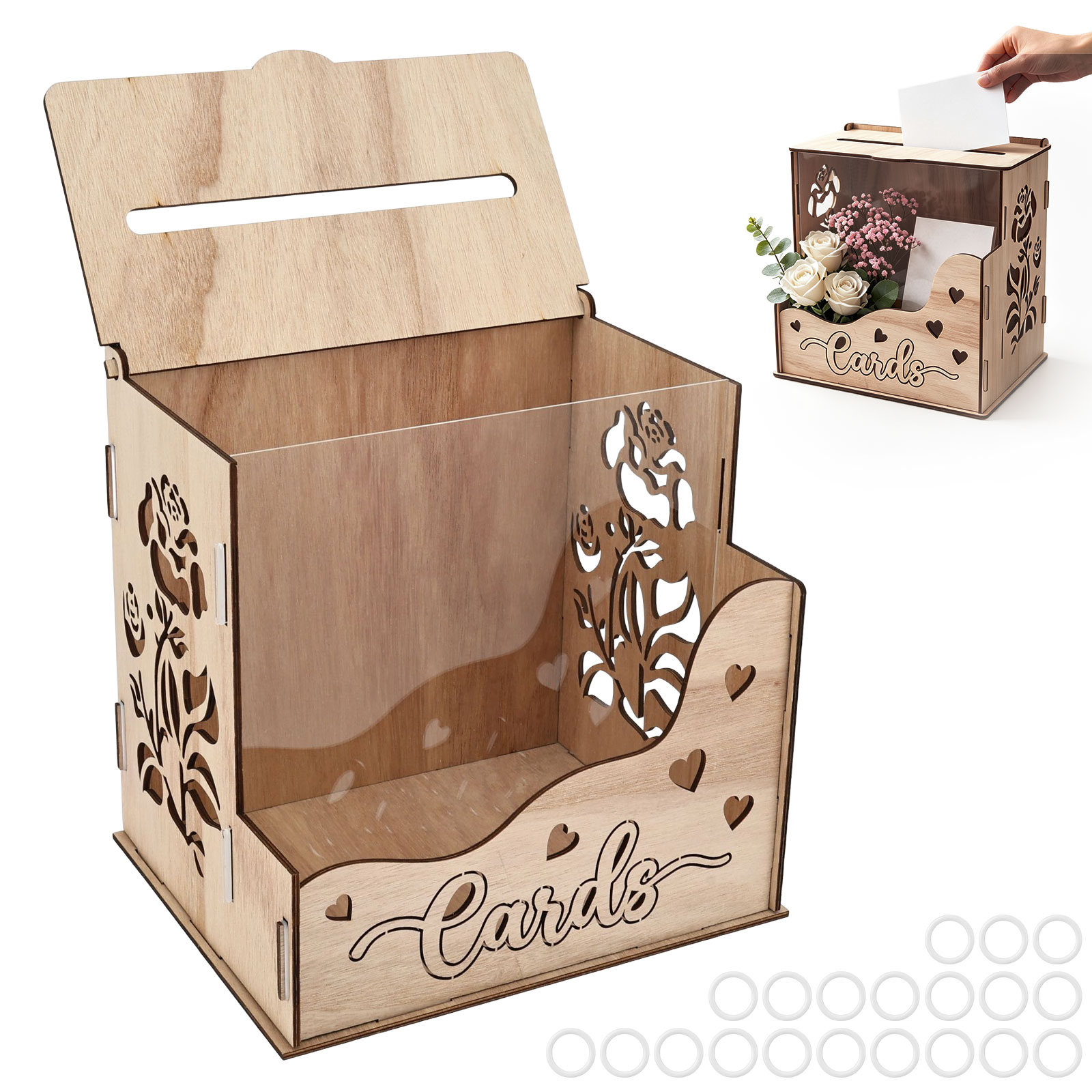 Wedding Card Box - Boîte à cartes en bois avec