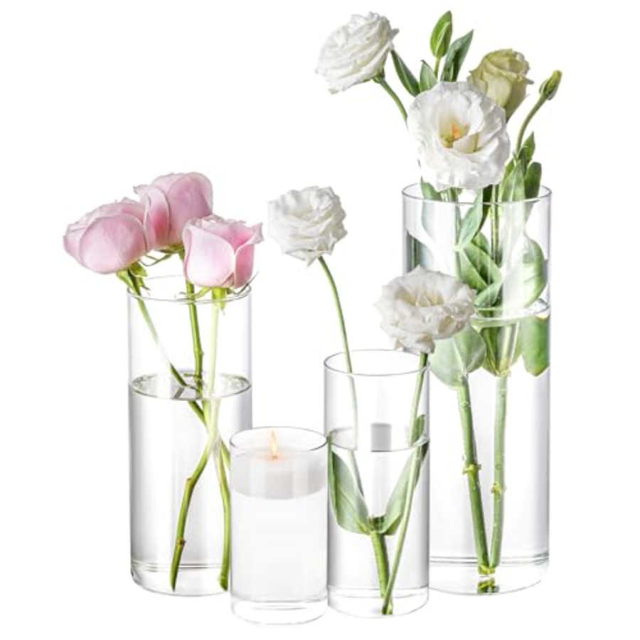 Centerpiece Vase Tall - Lot de 4 vases cylindriques en