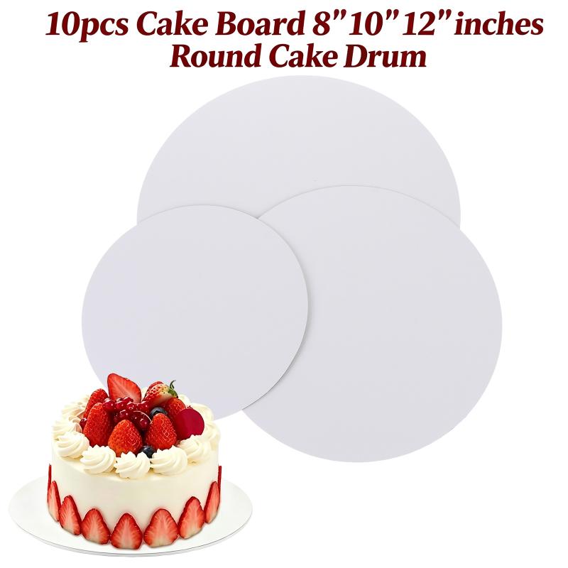 Wedding Supply Shops - Plateaux ronds pour gâteaux blancs, 10
