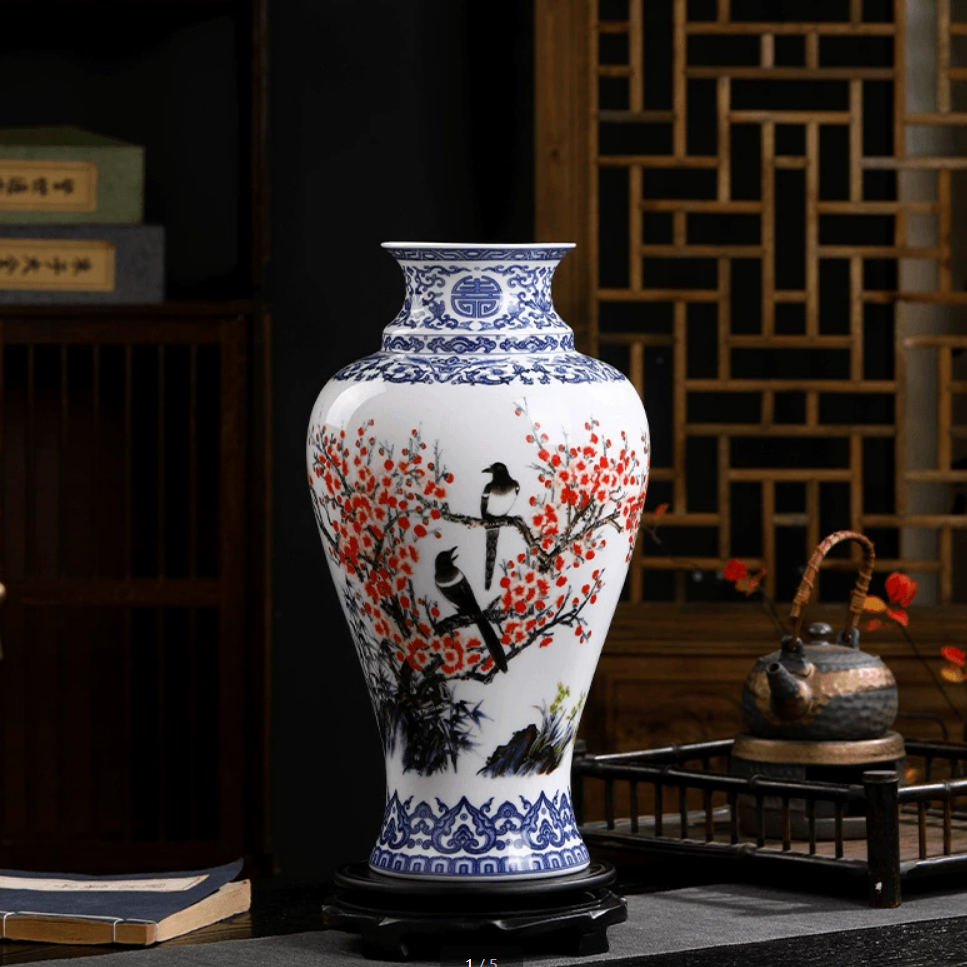 Centerpiece Vase Tall - Vase en céramique de Jingdezhen, ornement