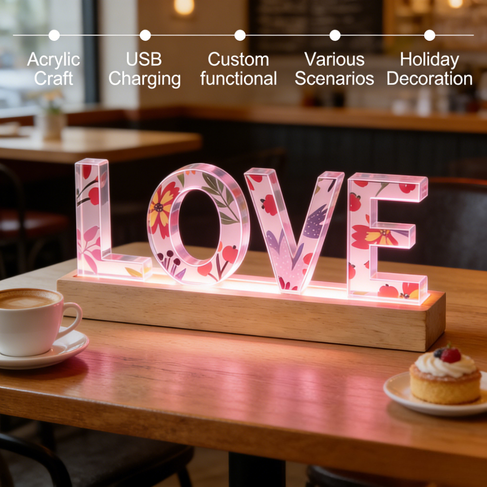 Wedding Led - 1pc Lampe LED personnalisée en acrylique