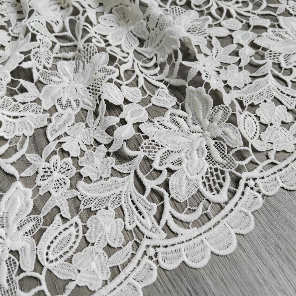 Wedding Solution - Magnifique tissu brodé en dentelle Guipure