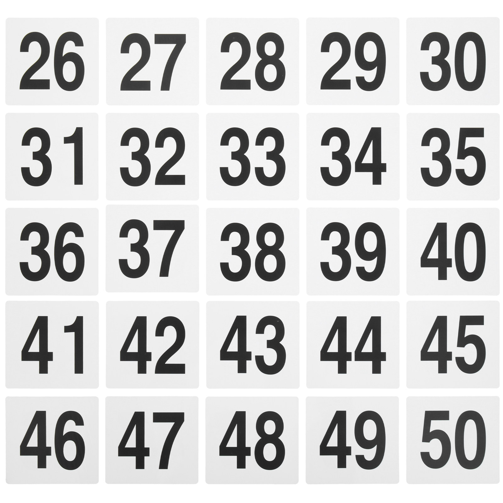 Wedding Solution - 25 Panneaux de Table Numérotés de