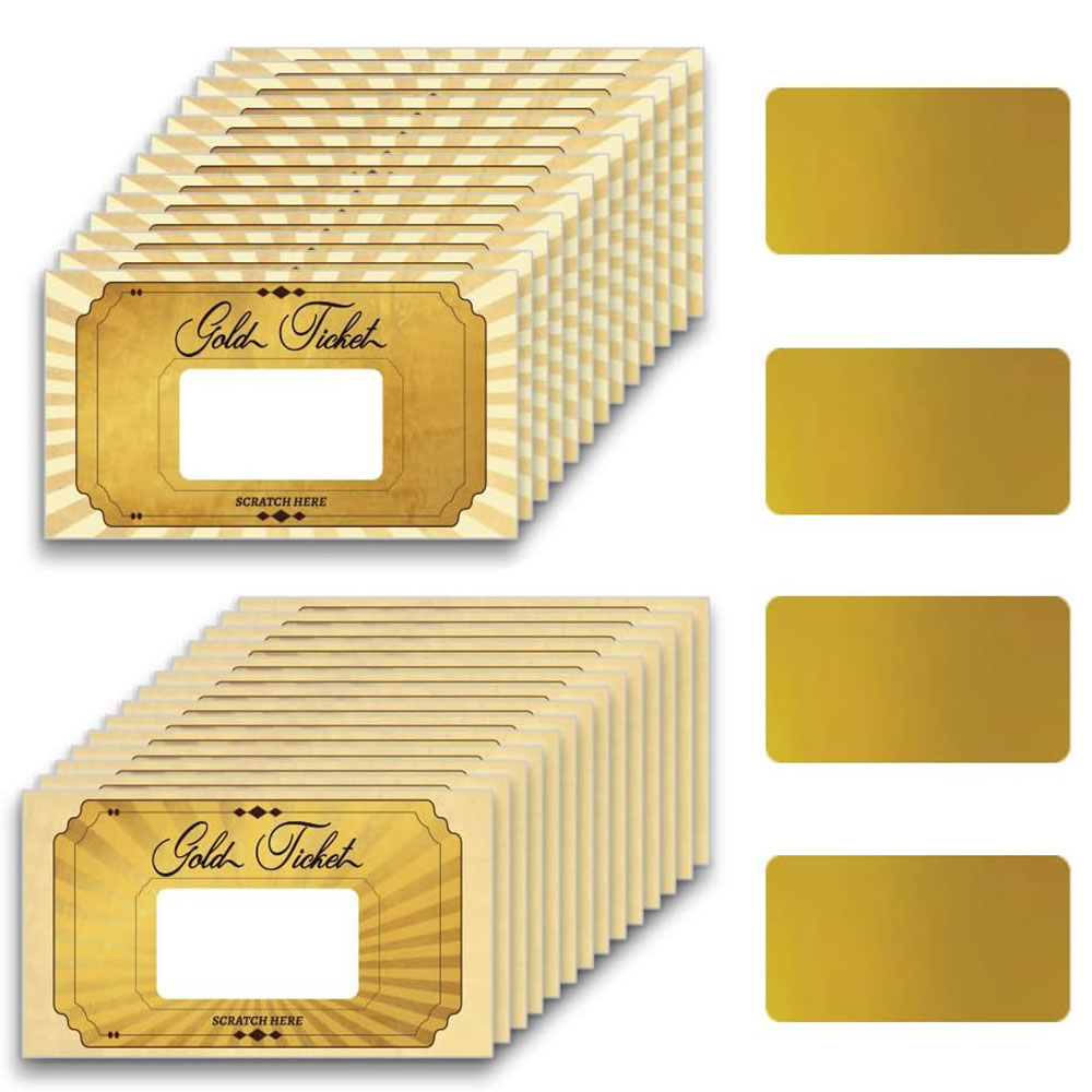 Wedding Supply Business - 20 autocollants à gratter dorés vierges