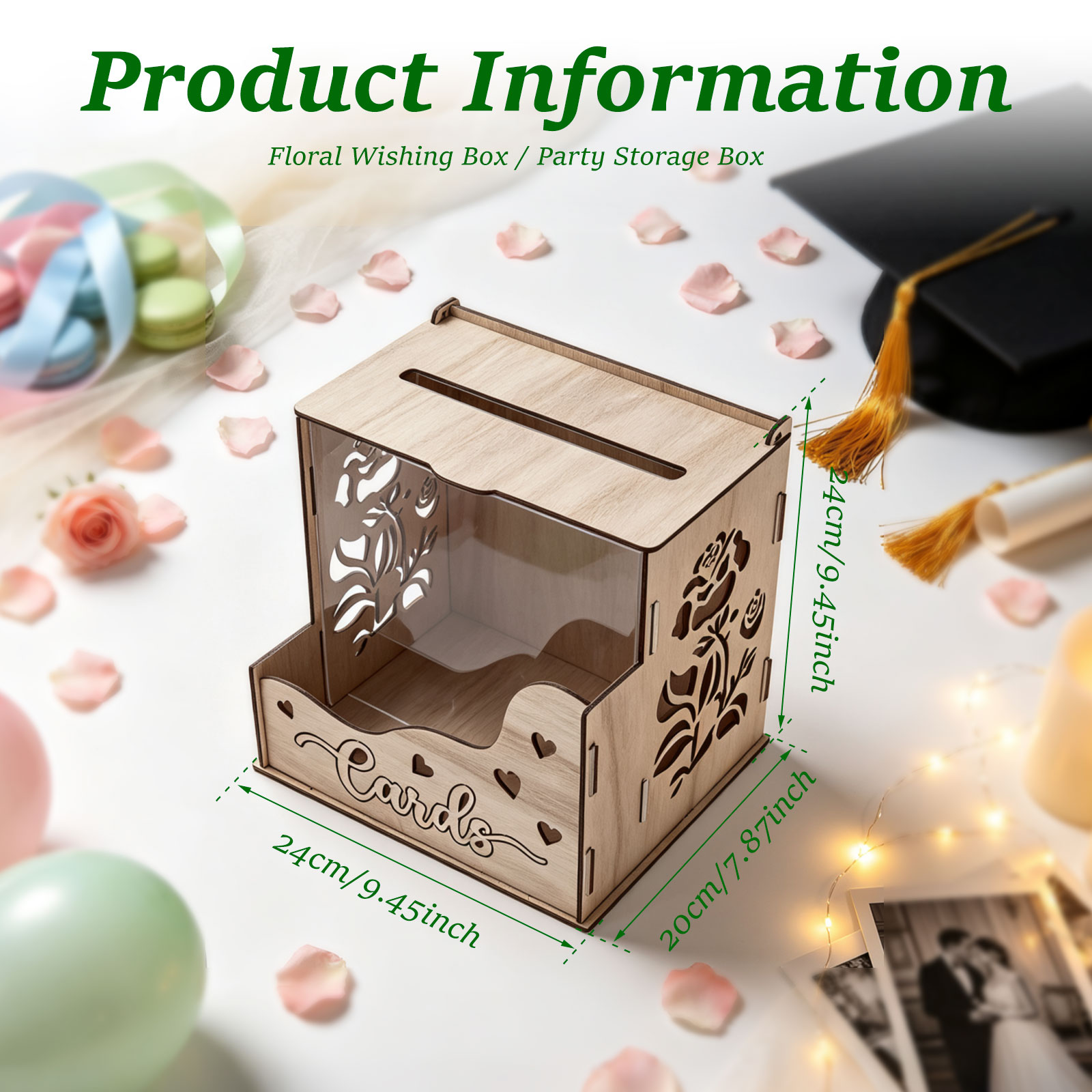 Boîte à cartes en bois avec fe - Wedding Card Box avis et prix