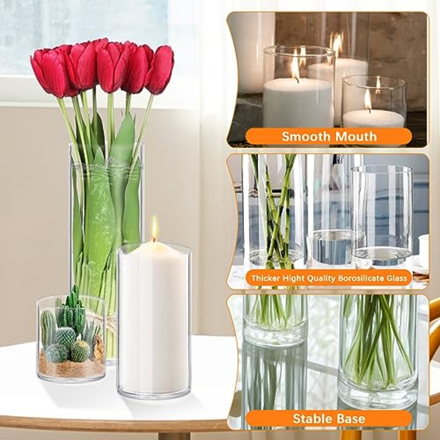 Lot de 4 vases cylindriques en - Centerpiece Vase Tall avis et prix