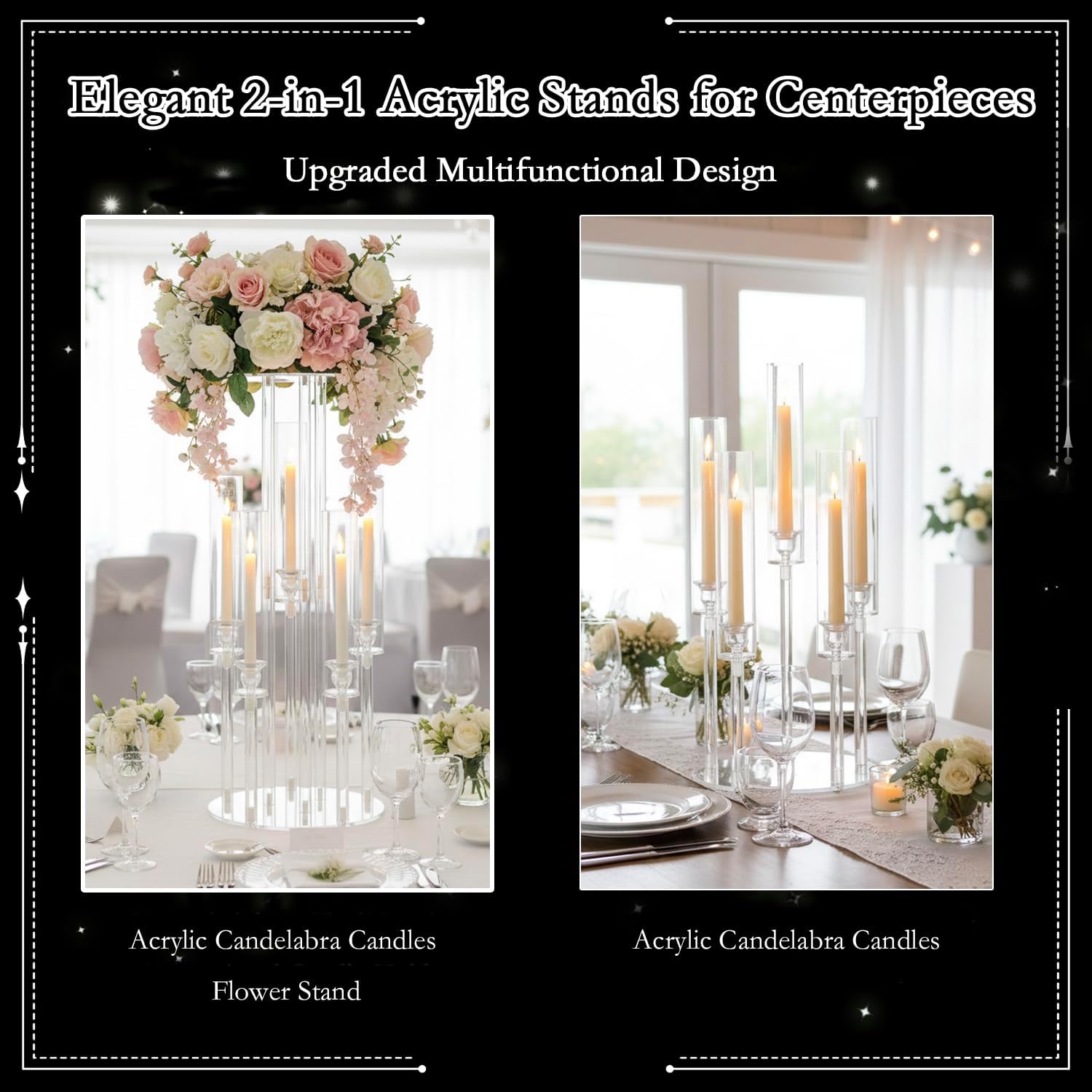 Candélabre en acrylique transp - Centerpiece Vase Tall avis et prix