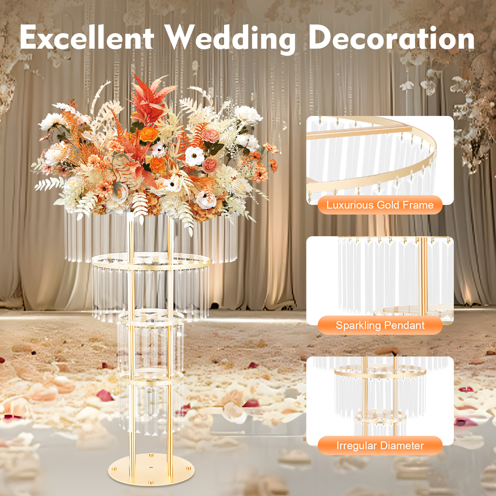 Support à fleurs de mariage en - Centerpiece Vase Tall avis et prix