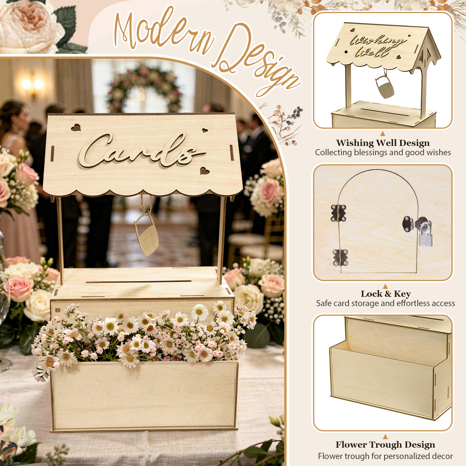 Boîte à cartes de vœux OurWarm - Wedding Card Box avis et prix