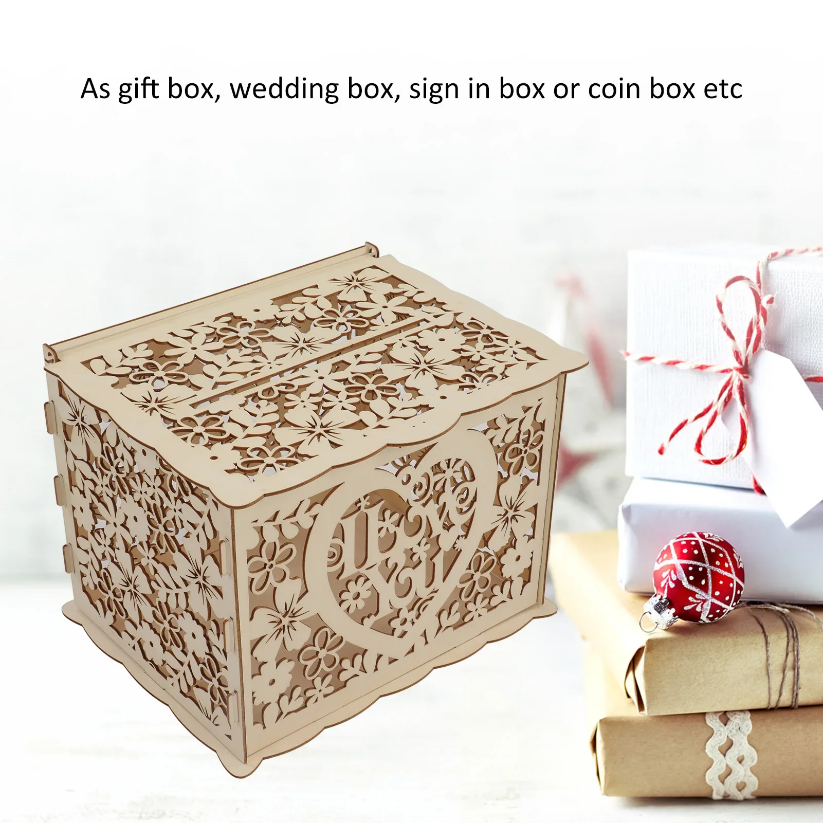Boîte en Bois Creuse à Assembl - Wedding Card Box avis et prix