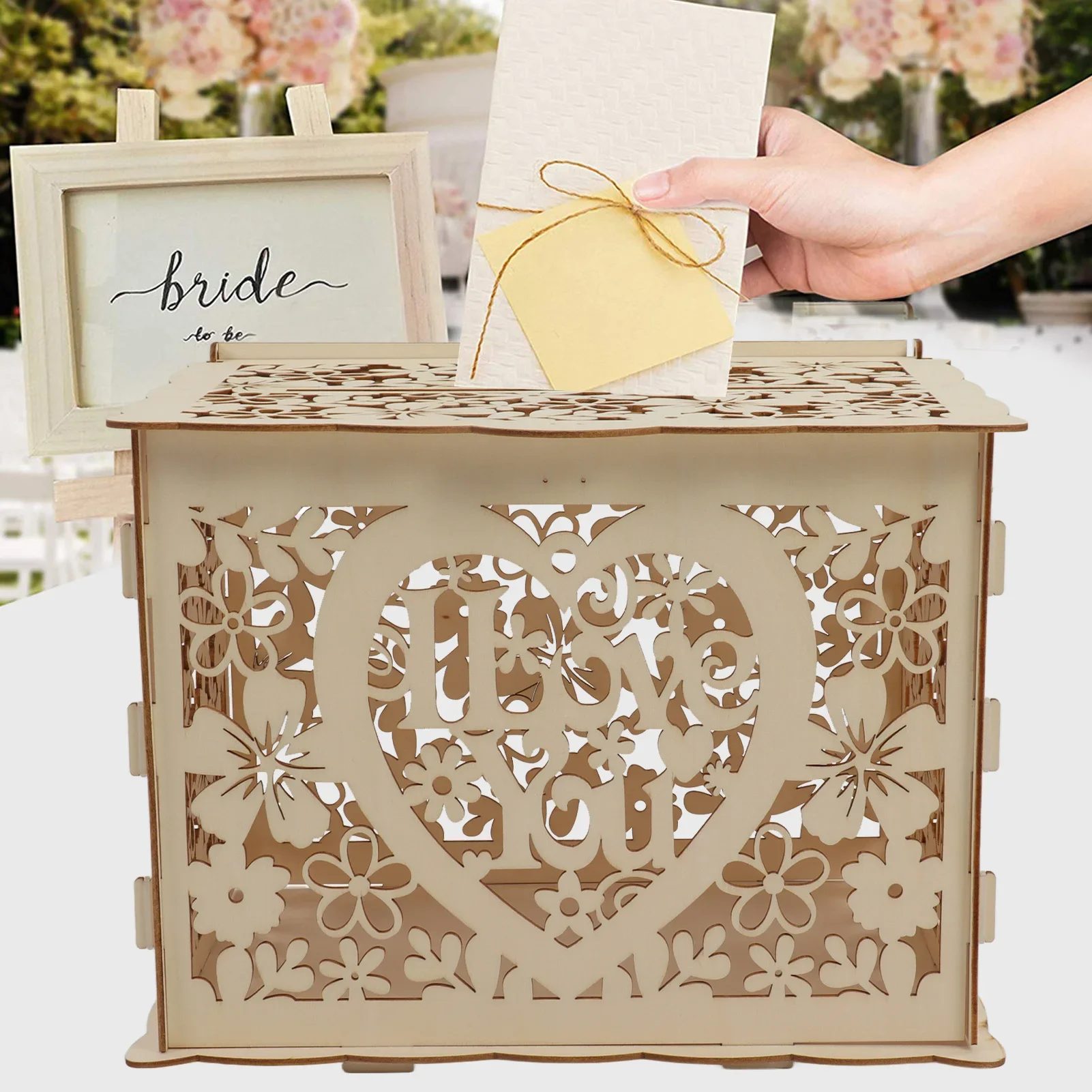 Boîte en Bois Creuse à Assembl - Wedding Card Box avis et prix