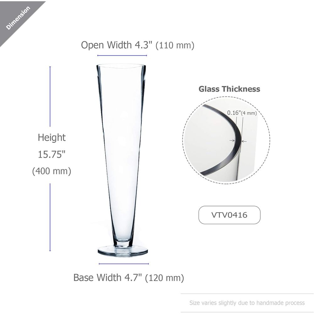Vase en verre trompette WGV en - Centerpiece Vase Tall avis et prix