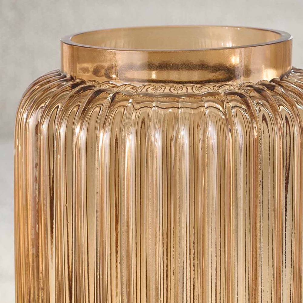 Vase en verre côtelé champagne - Centerpiece Vase Tall avis et prix
